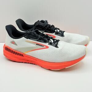 Brooks Launch CTS Womens Size 11.5B White Orange Running Sneakers 1203991B410